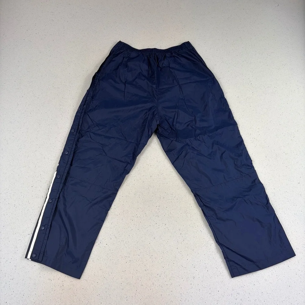 Vintage Adidas Snap‎ Track Pants Navy Blue White Tearaway Warmup Windbreaker L